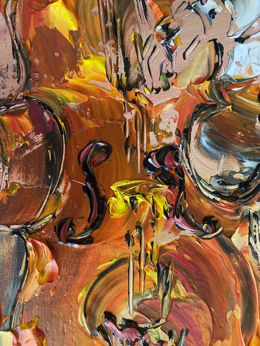 Tableau Trio musiciens jazz 70x70cm - Peinture originale sur Toile - VGL©