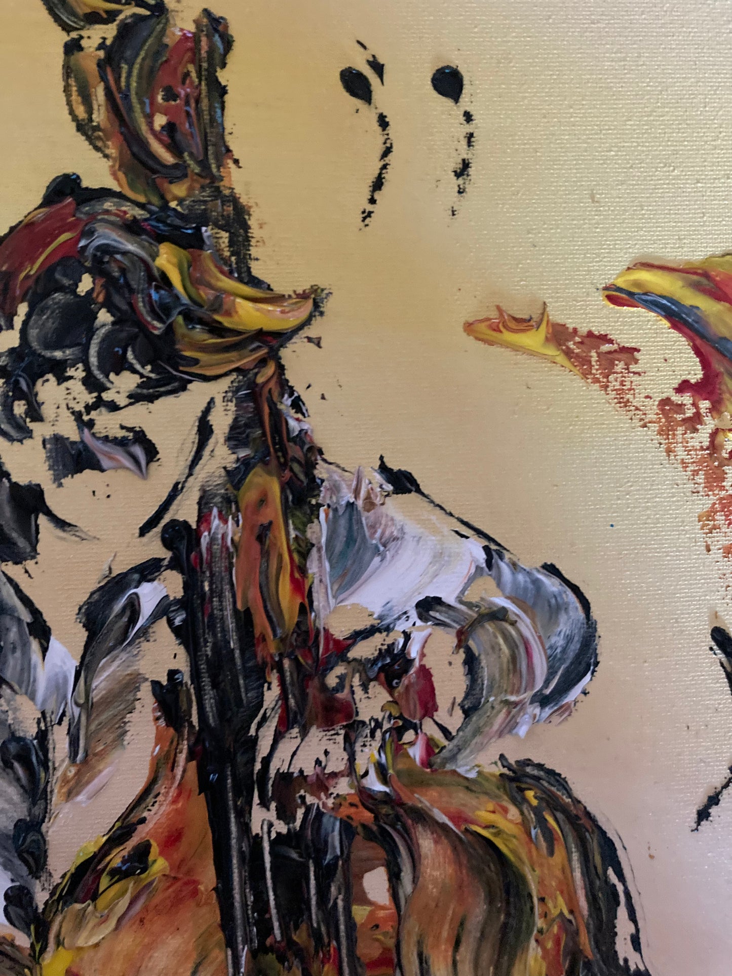 Musiker Klavier Kontrabass - Gemälde auf Leinwand 55x46cm