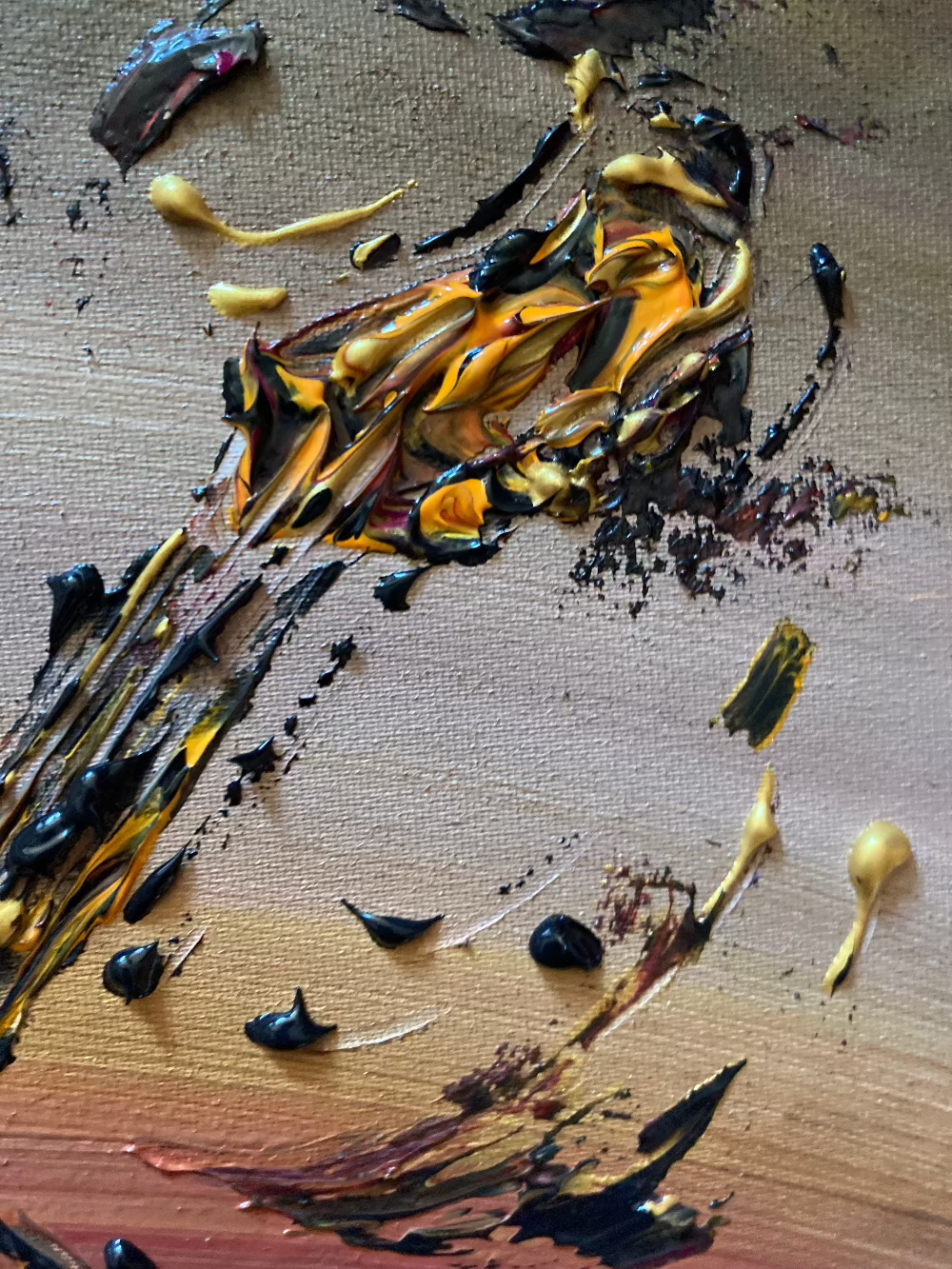 E-Gitarrenmusiker - Gemälde auf Leinwand 40x40 cm