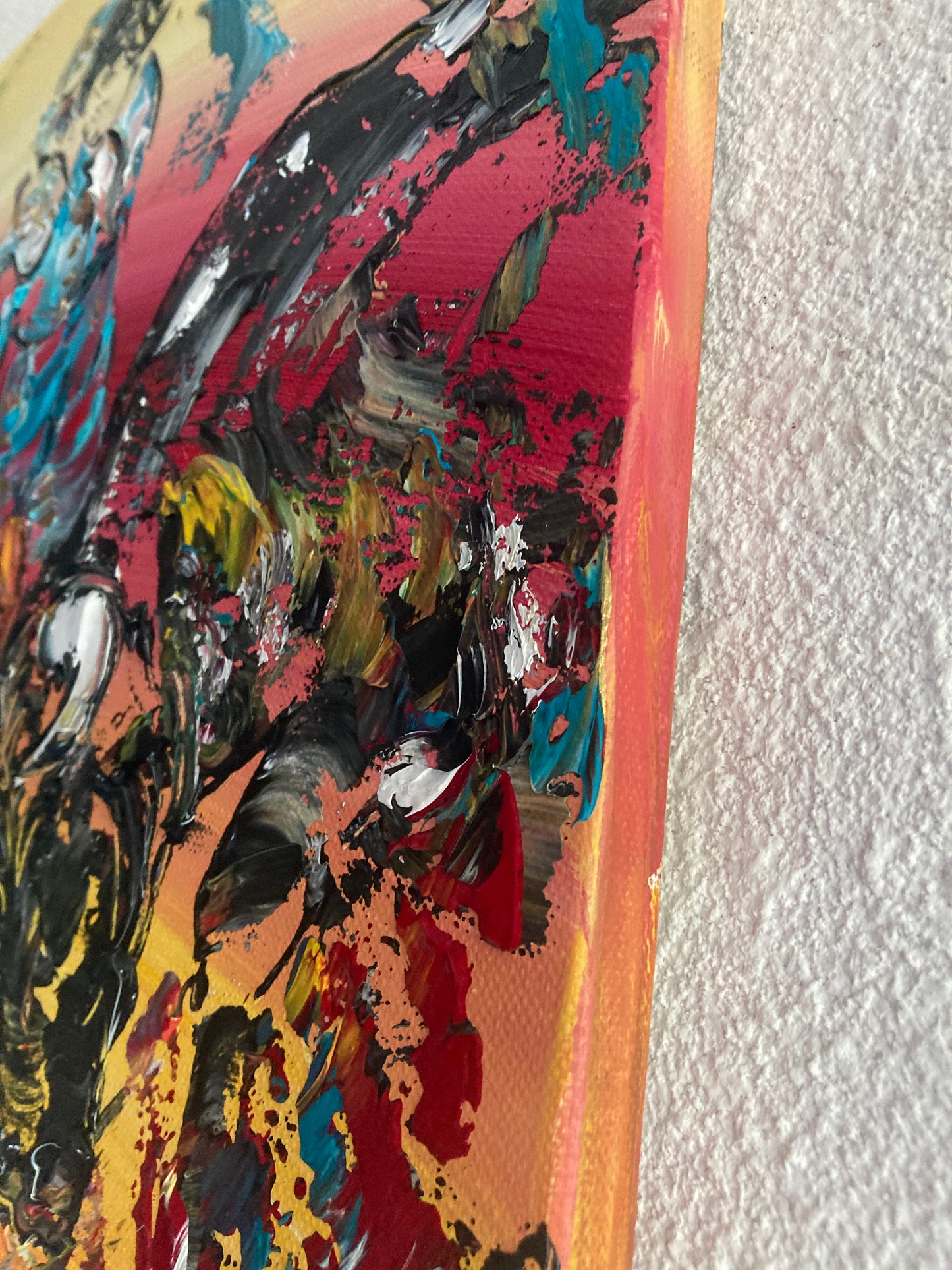 Bullfighter Corrida - Painting on canvas 40x40 cm