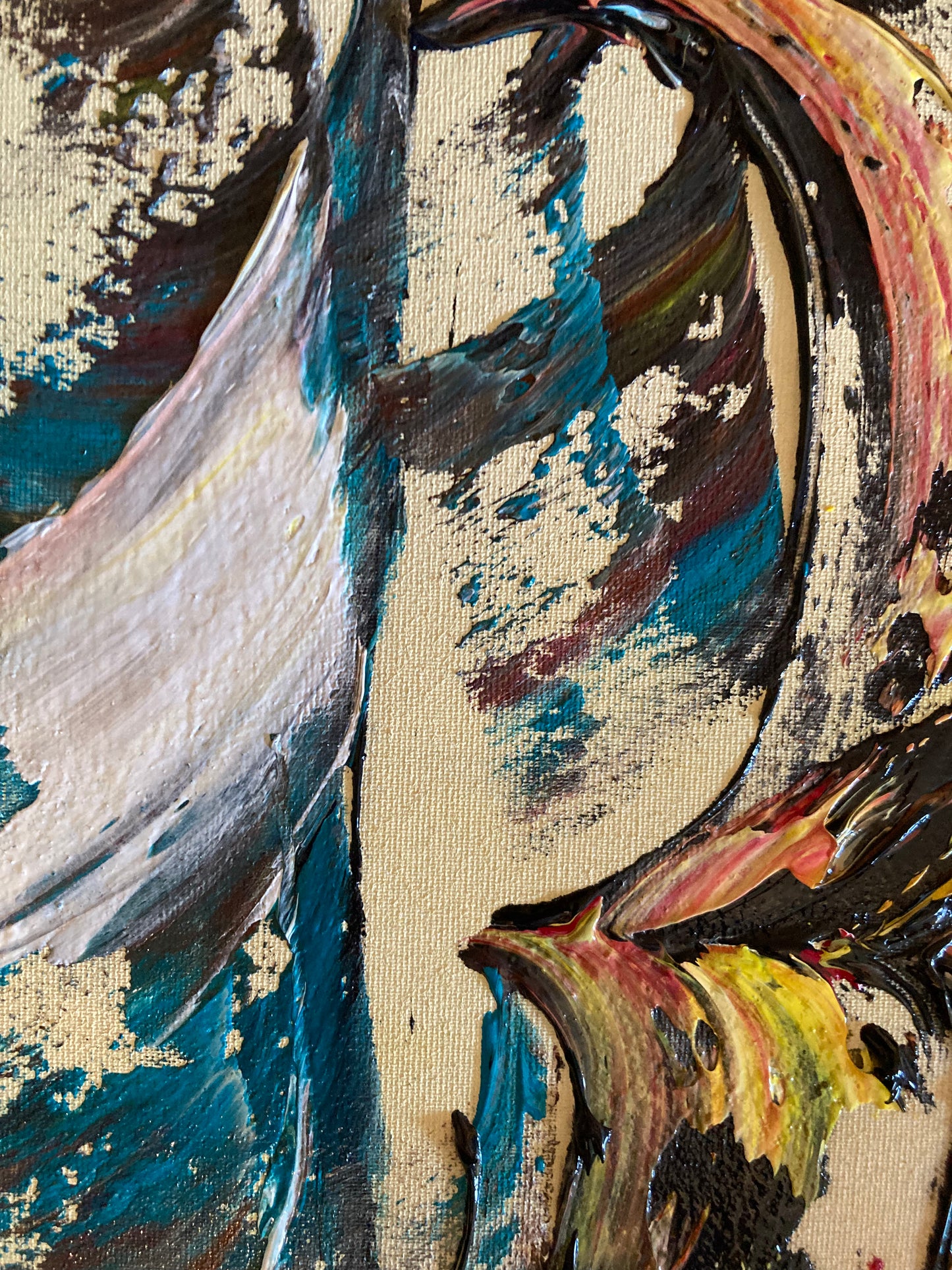 Double bass - Painting on canvas 55x46cm