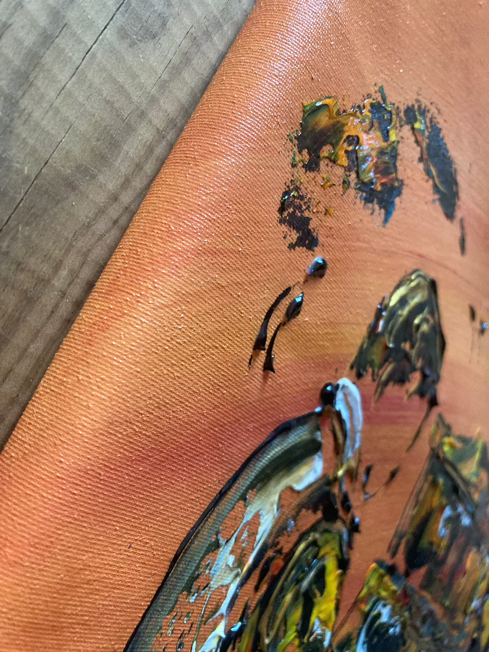 Musiker Gitarre Klavier Schlagzeug - Gemälde auf Leinwand 73x60 cm