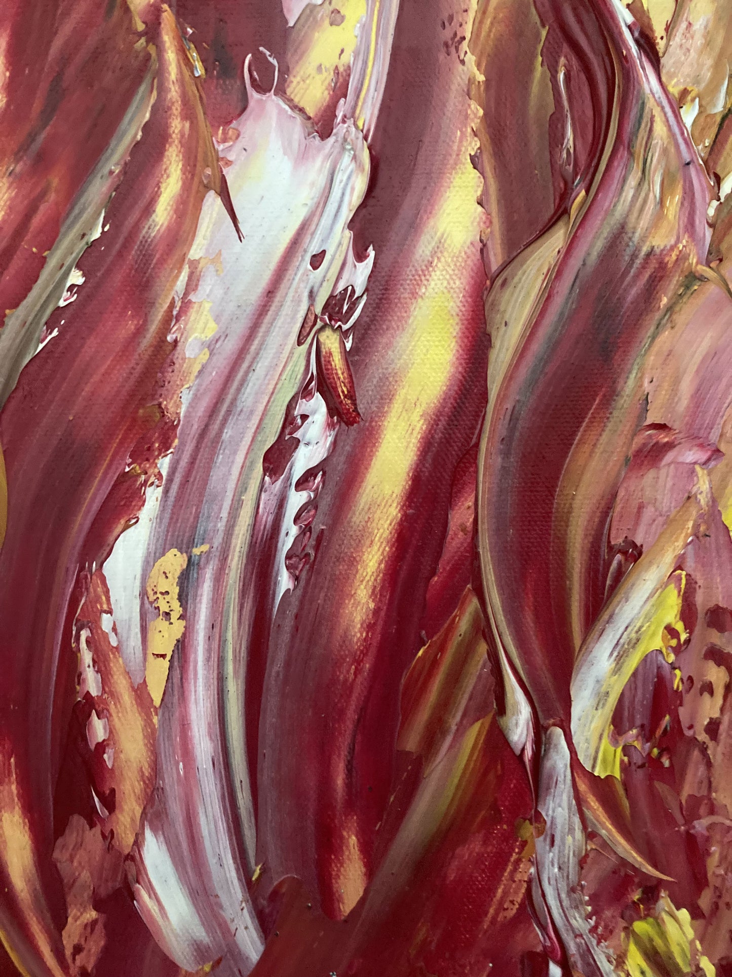 Tableau Arlésiennes Camargue robe ombrelles tradition, Peinture sur toile format 40x80cm. Détail 5. Création Virginie Linard ©.