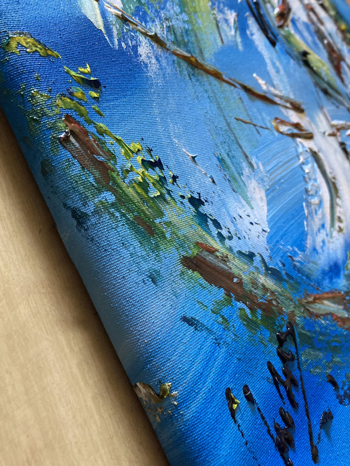 Tableau Cheval blanc peinture sur toile 40x40 detail1 virginie Linard ©