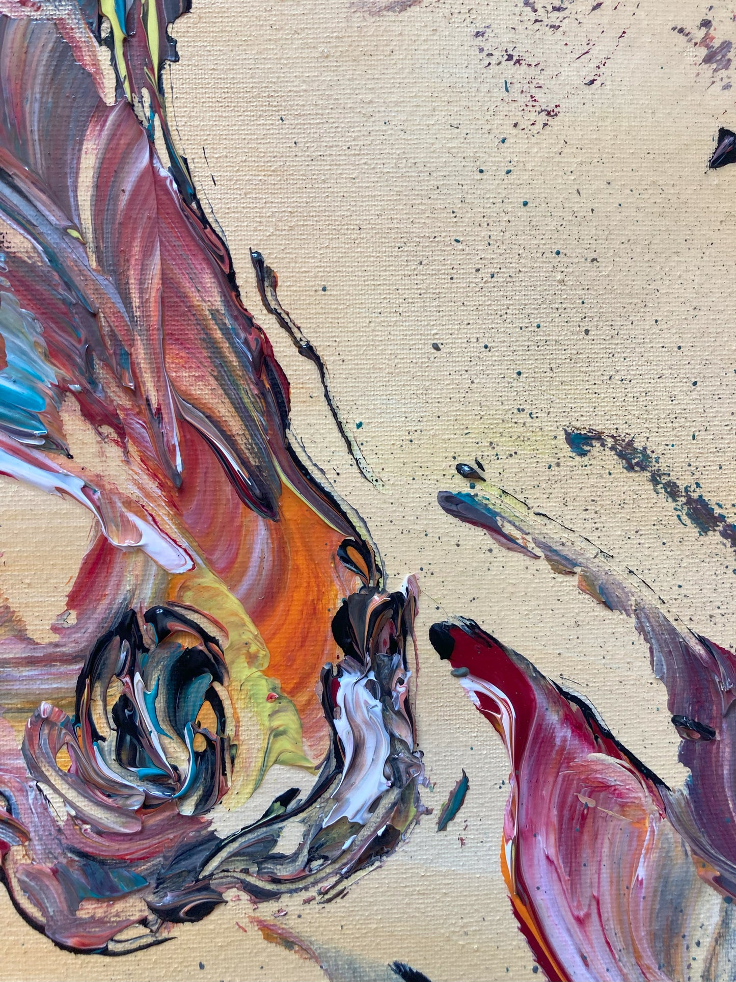 Horse Head - Painting on canvas 40x40cm