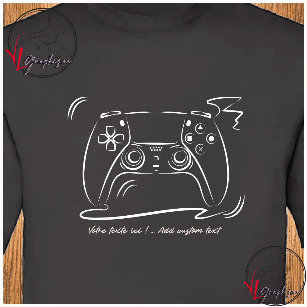 Manette PS tshirt noir à personnaliser création virginielinard.com ©