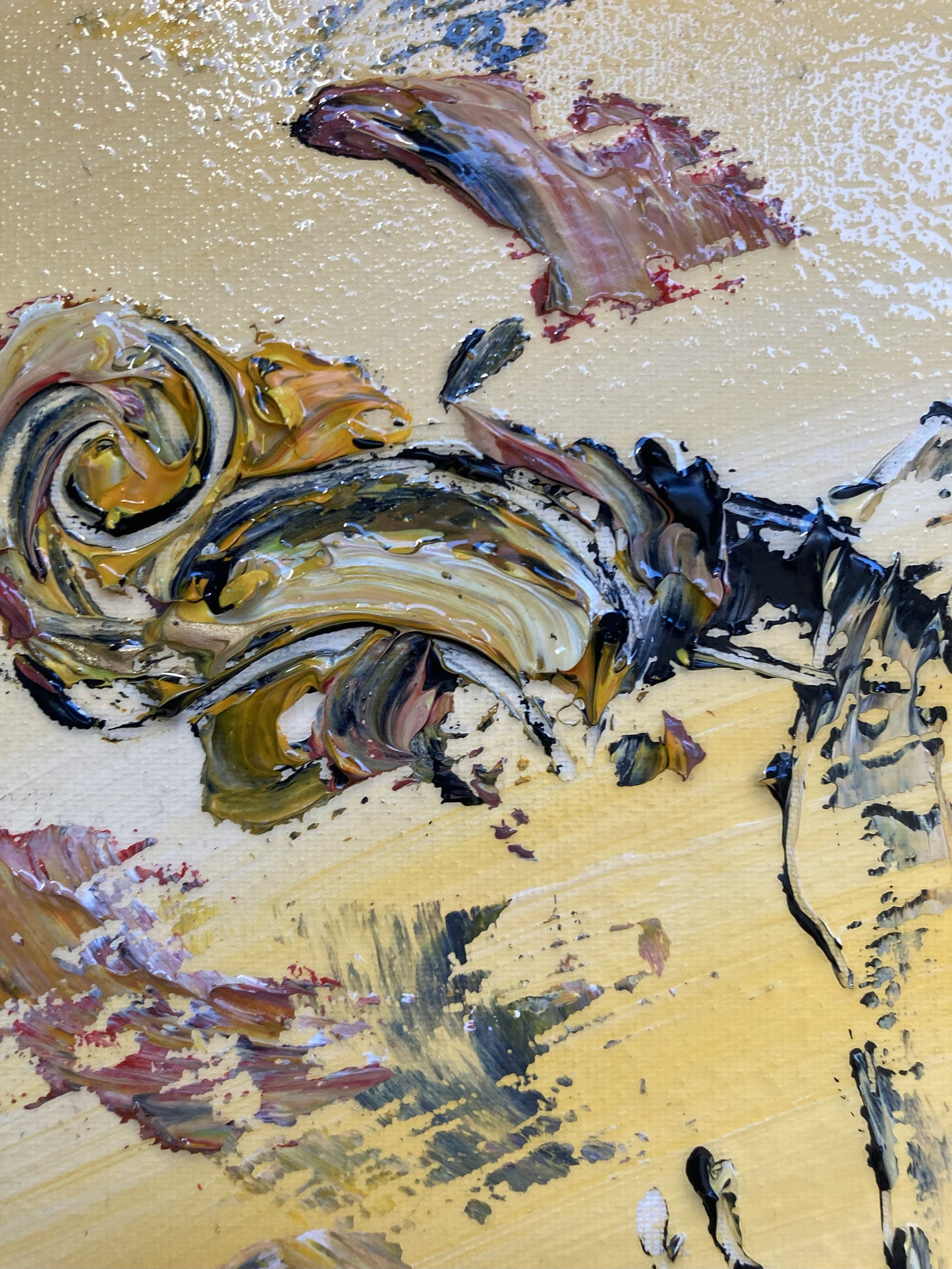 Golf swing painting on canvas 55x46 cm