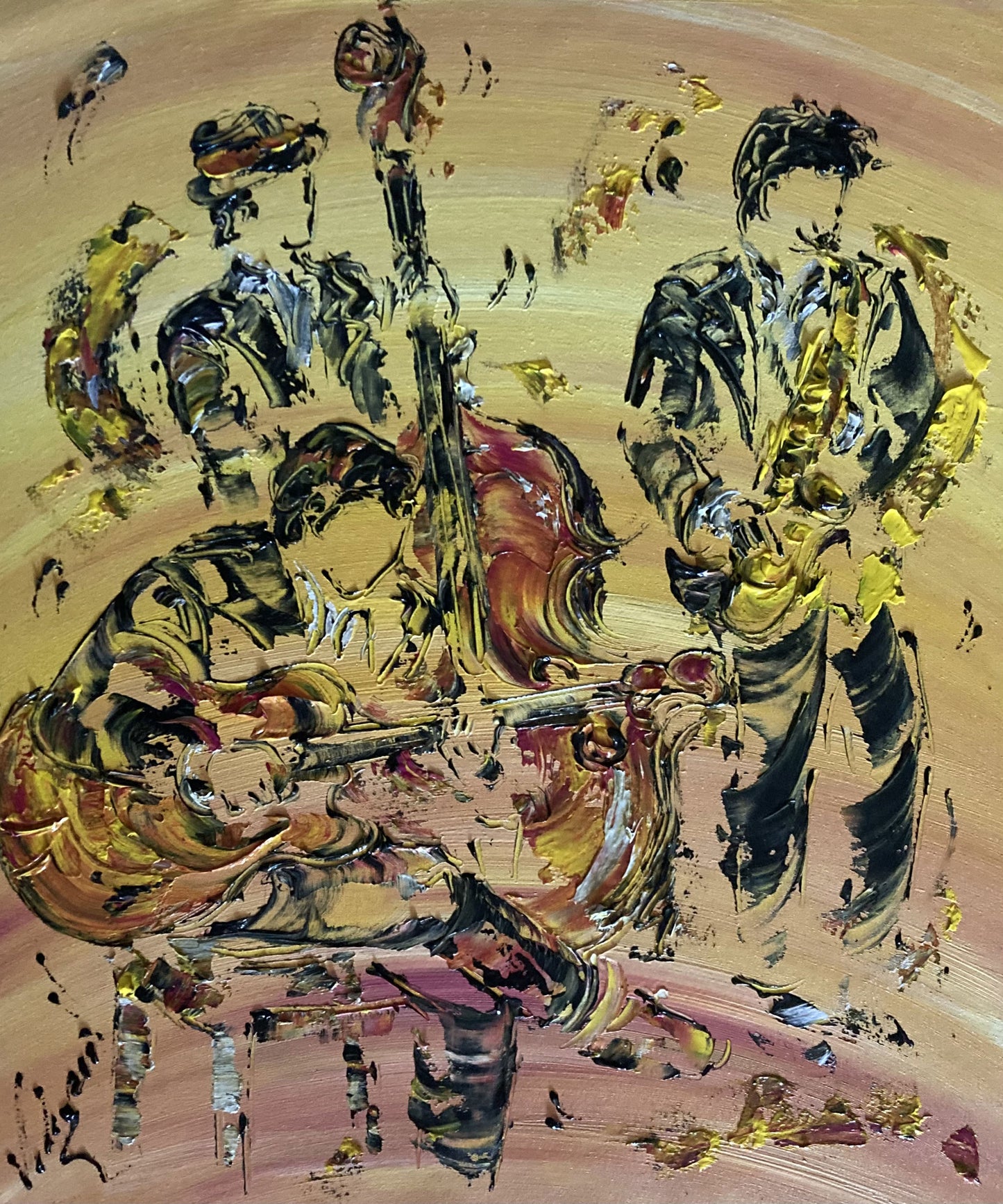 Musiciens groupe tableau peinture toile Virginie Linard ©.jpg