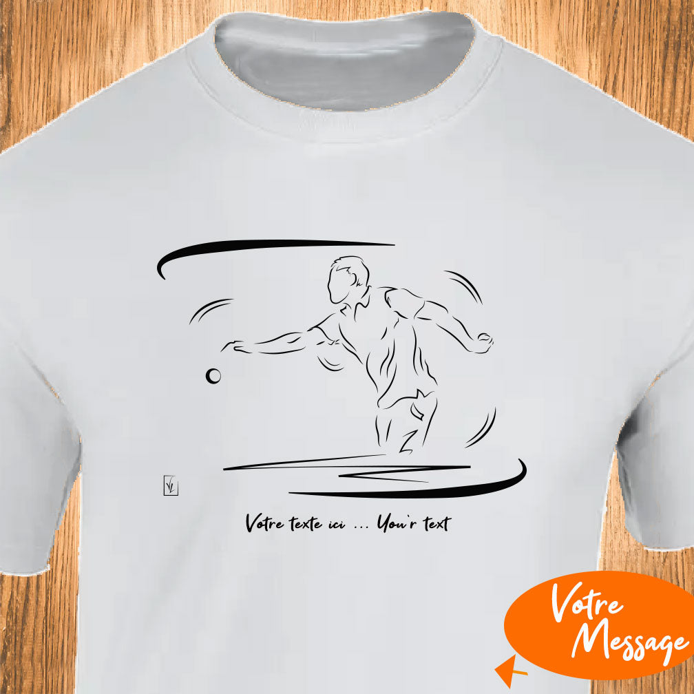 Pétanque sports T-shirt à personnaliser blanc Virginie Linard ©