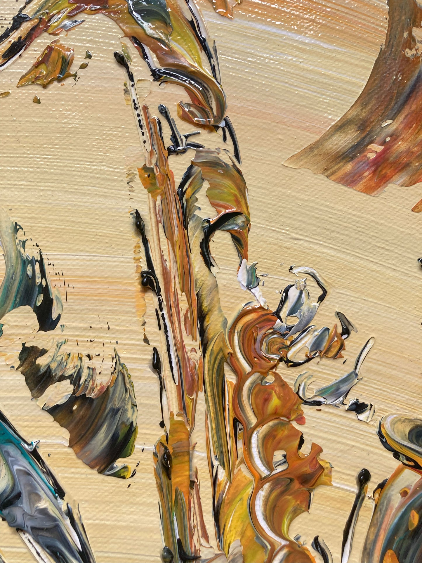 Saxophoniste background- Peinture sur toile 40x40cm