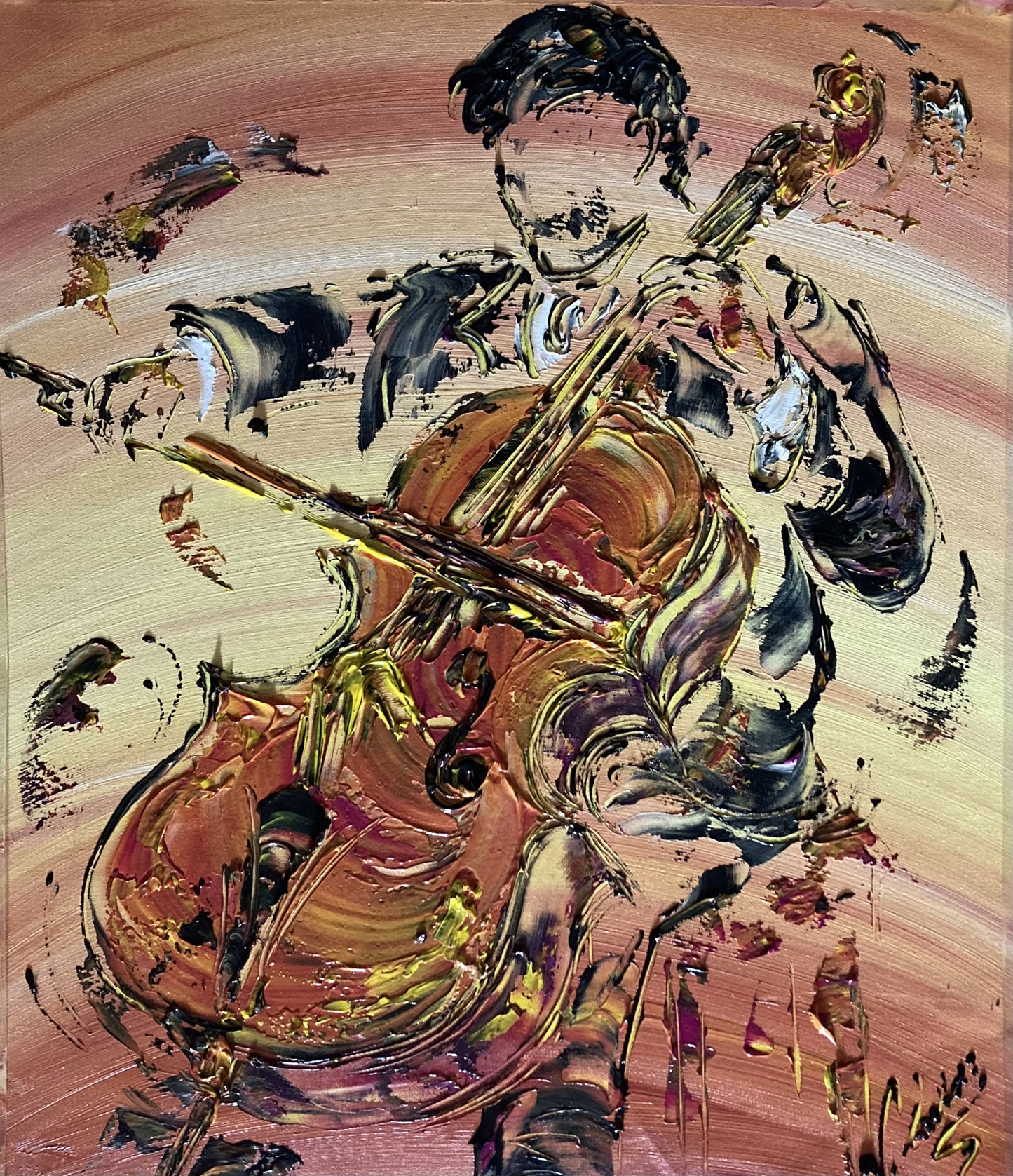 Violoncelliste Musicien tableau peinture toile virginie Linard ©.jpg