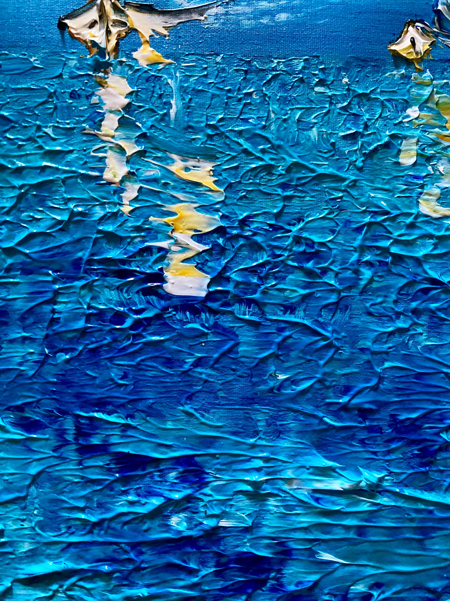 Tableau voiliers marine mer bateau 30x60 détail peint à la main virginie Linard ©