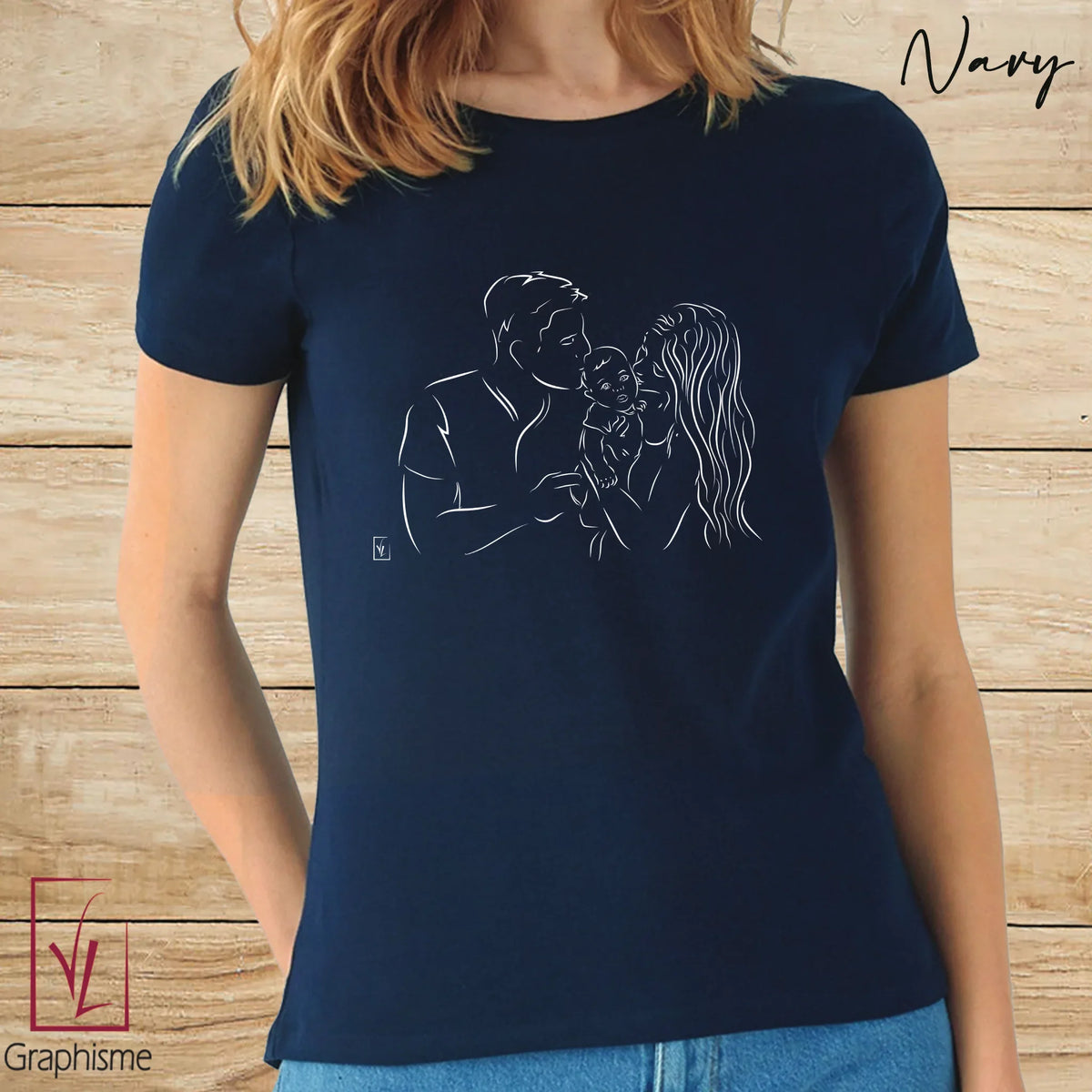 Graphisme Artistique Sentiments : t-shirt, sweat, veste, polo et sac caba personnalisables. Pour annonce naissance, famille et émotions.