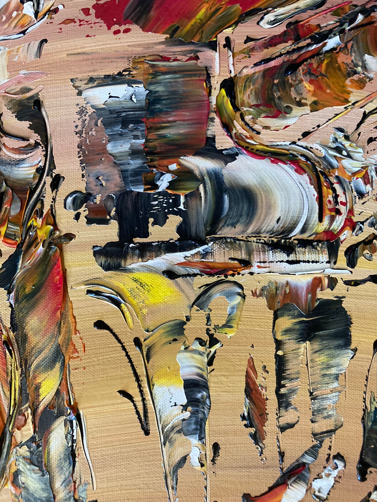 Tableau Trio musiciens jazz 70x70cm - Peinture originale sur Toile - VGL©