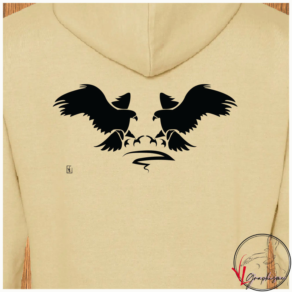 Aigles duo Sweat-shirt personnalisé Création VLGraphisme Virginie Linard ©