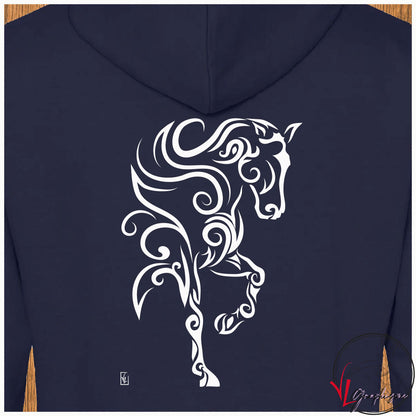 Cheval Tatou - Sweat-shirt bleu marine personnalisé - Création VLGraphisme Virginie Linard ©