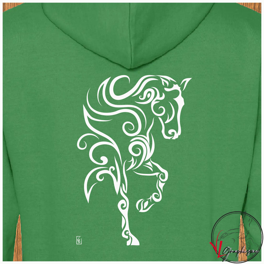 Cheval Tatou - Sweat-shirt vert personnalisé - Création VLGraphisme Virginie Linard ©