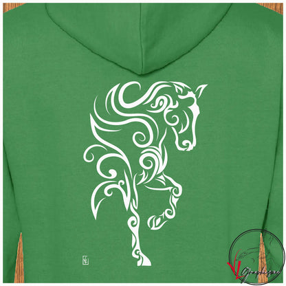 Cheval Tatou - Sweat-shirt vert personnalisé - Création VLGraphisme Virginie Linard ©