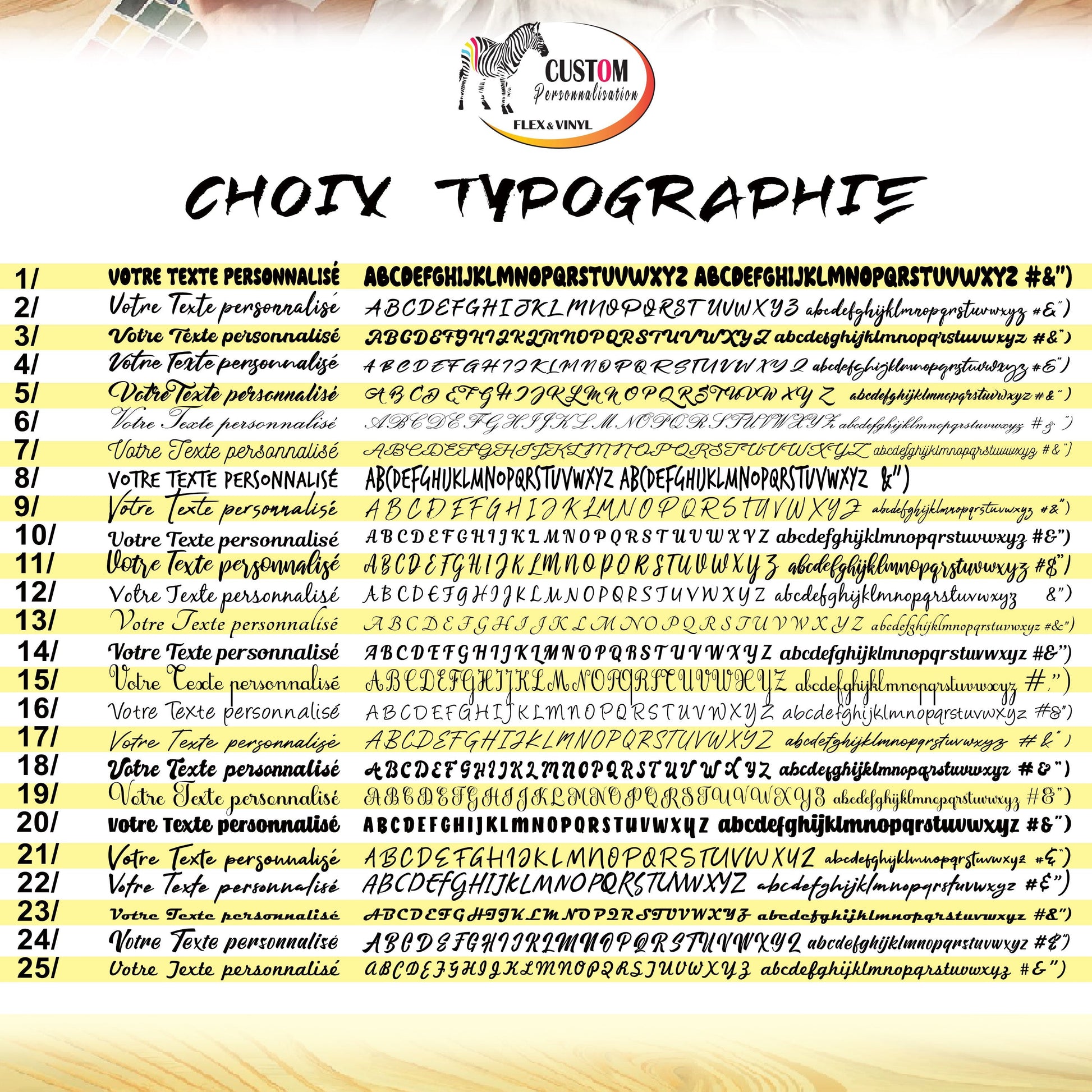 typographie pour flex thermocollant