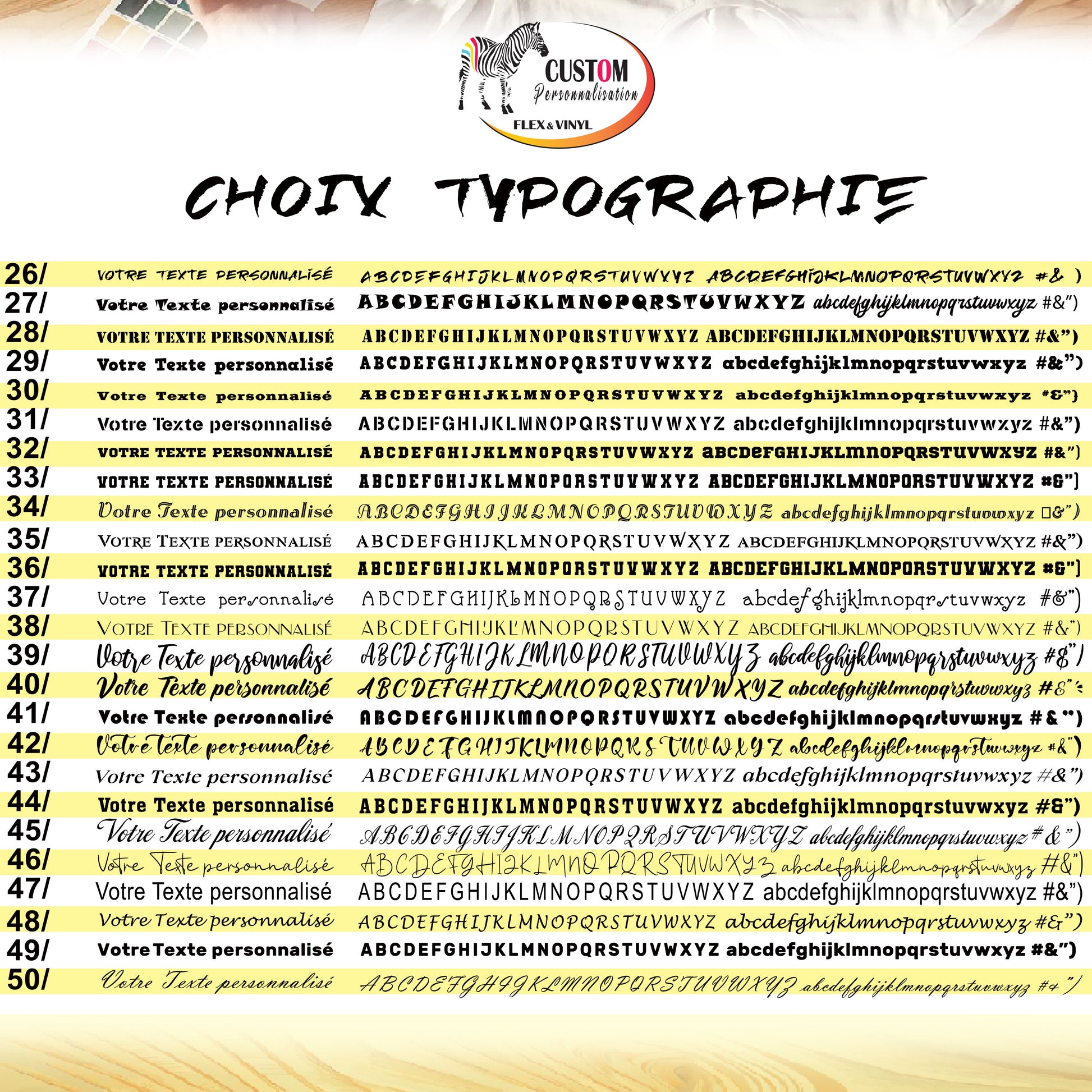 typographie pour flex thermocollant