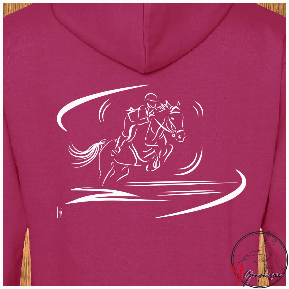 Cheval Tatou - Sweat-shirt fushia personnalisé - Création VLGraphisme Virginie Linard ©