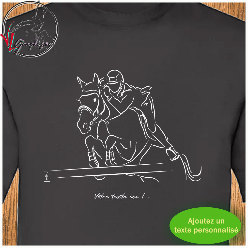 T-Shirt Cheval Equitation Saut