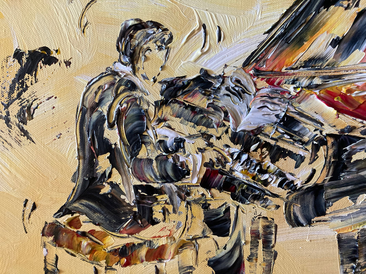 Musiciens Jazz - Peinture sur toile 55x46cm