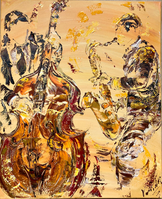 Jazz Musicians - Painting on canvas 55x46cm
