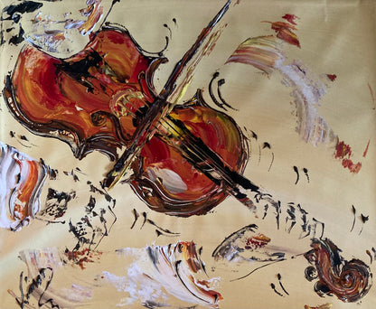 Violon - Peinture sur toile 55x46cm