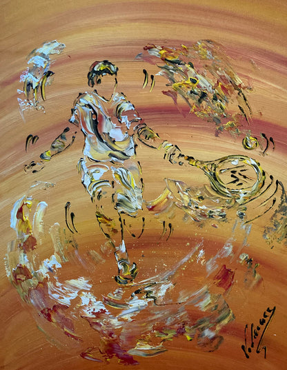 Tennis sport - Peinture sur toile 55x46cm