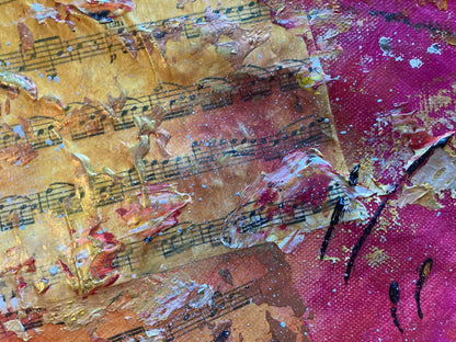 Violon Musicien Violonniste - Peinture sur toile 30x60cm