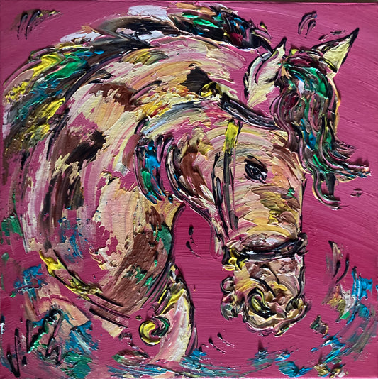 Horse Head - Painting on canvas 40x40cm