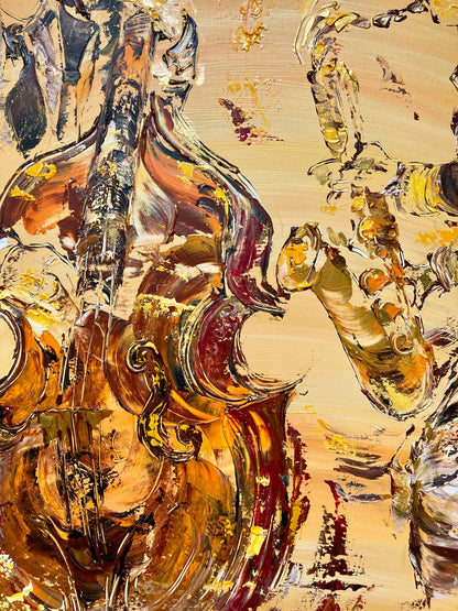 Musiciens Jazz - Peinture sur toile 50x61cm