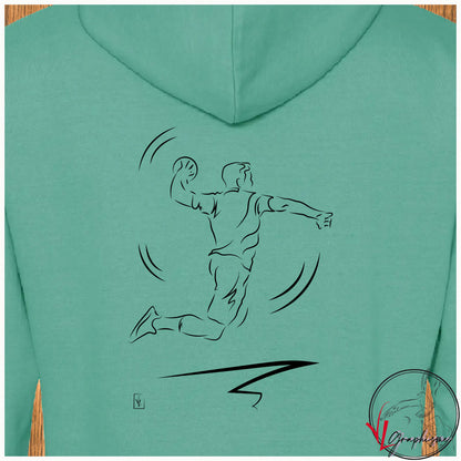 Handball le lancé Sport Sweat-shirt personnalisé Création VLGraphisme Virginie Linard ©