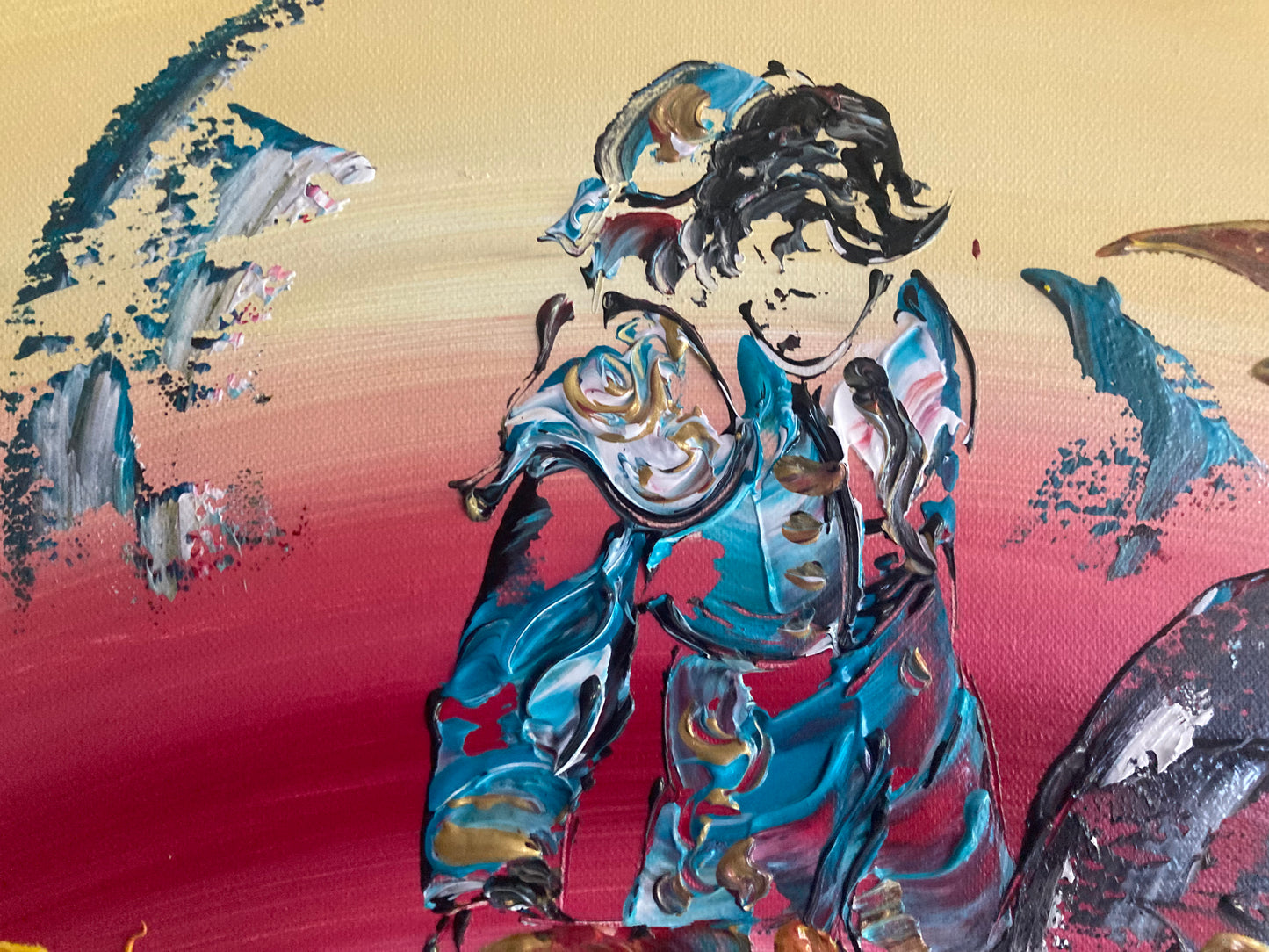 Torero Corrida - Peinture sur toile 40x40 cm