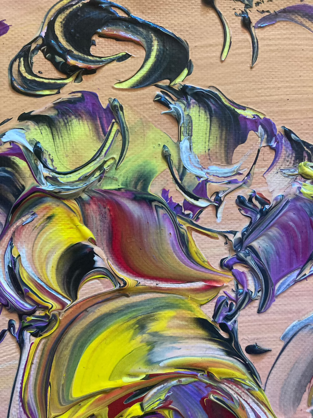 Tableau d'une scène de corrida Peinture sur toile de musique Création Virginie Linard © detail1