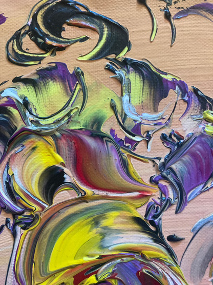 Tableau d'une scène de corrida Peinture sur toile de musique Création Virginie Linard © detail1