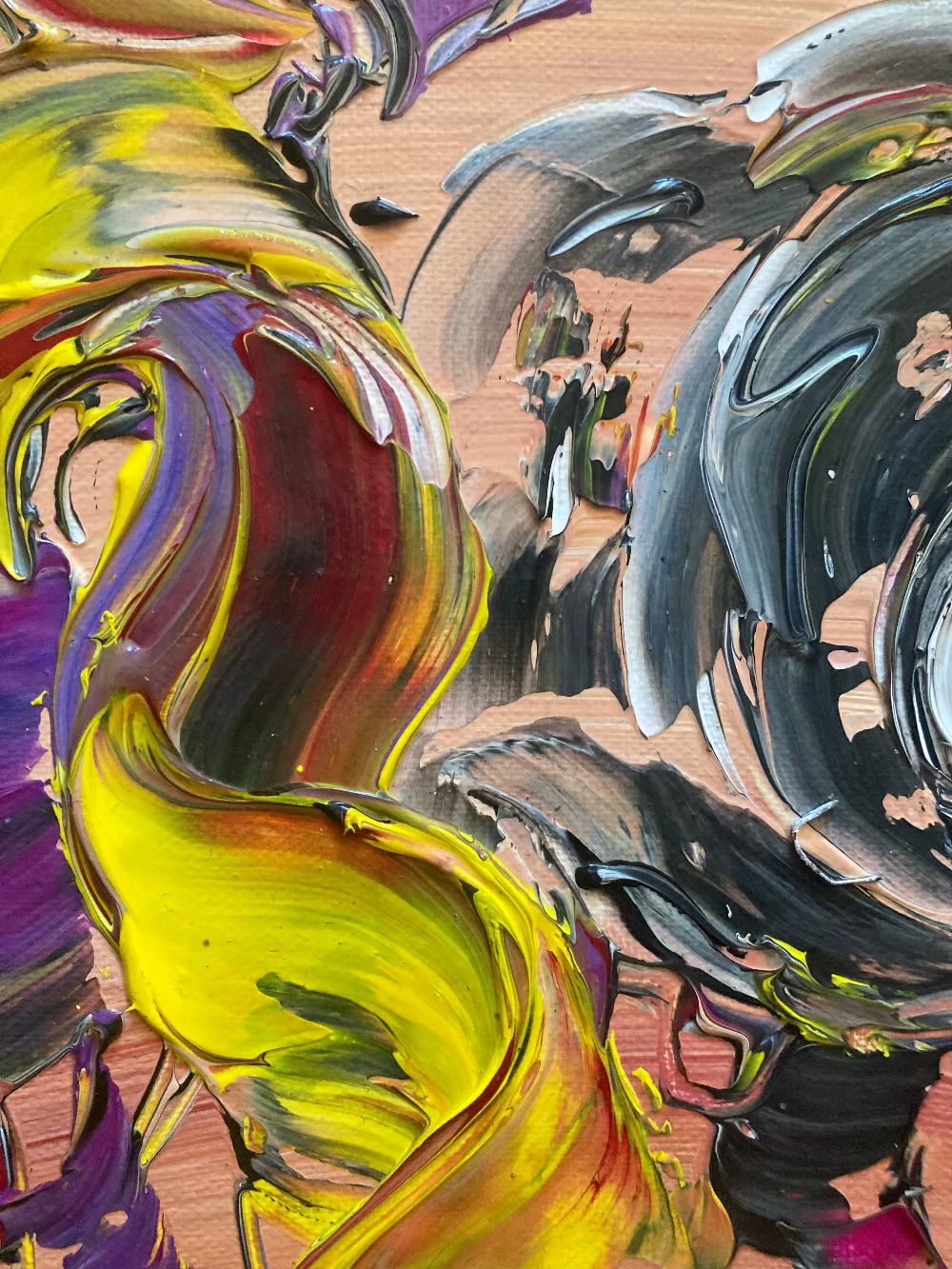 Tableau d'une scène de corrida Peinture sur toile de musique Création Virginie Linard © detail2