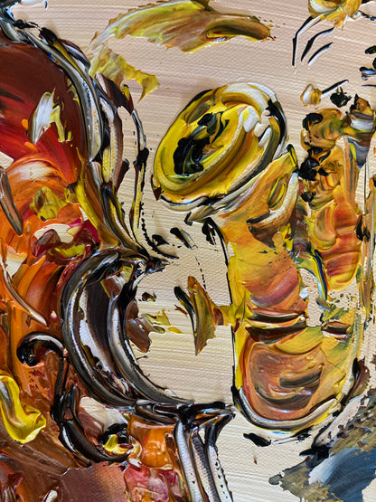 Tableau duo Saxophone Contrebasse  50x61cm - Peinture originale sur Toile - VGL©