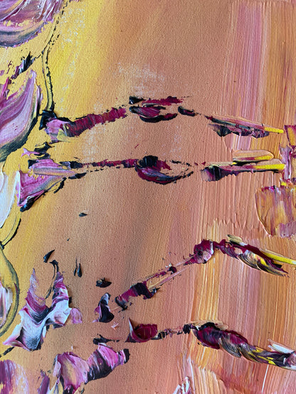 Flamants roses - Peinture sur toile 55x46 cm