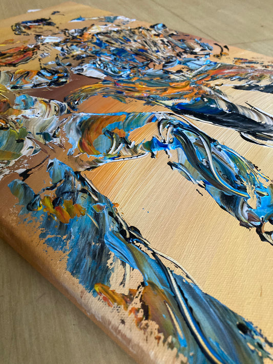 Tableau duo accordéon violon 30x50cm - Peinture originale sur Toile - VGL©