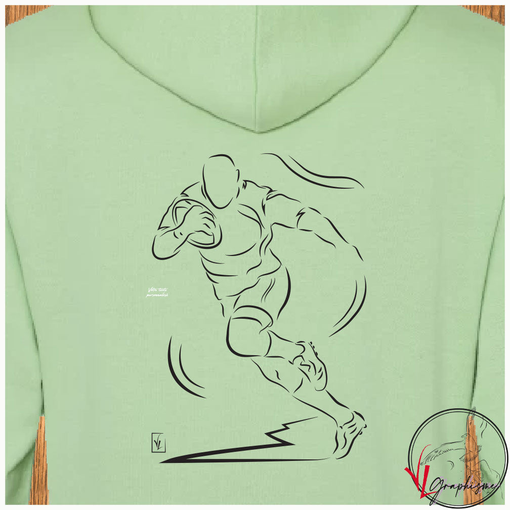 Rugby Sprint Sport Sweat-shirt personnalisé Création VLGraphisme Virginie Linard ©