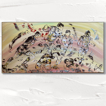 Rugby Sport - Peinture sur toile 50x100cm