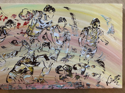 Rugby Sport - Peinture sur toile 50x100cm