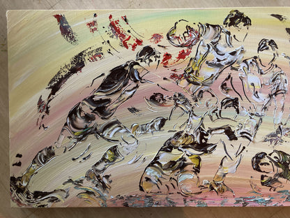 Rugby Sport - Peinture sur toile 50x100cm