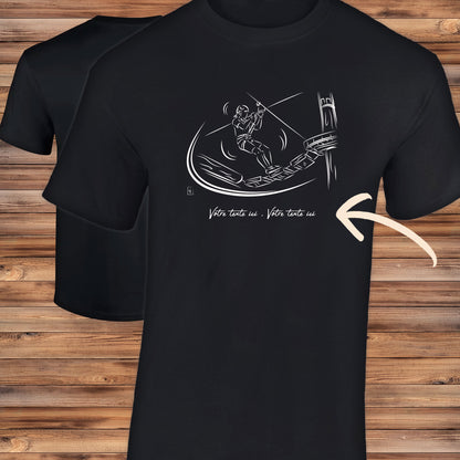 T-shirt accrobranche noir personnalisable parc aventure
