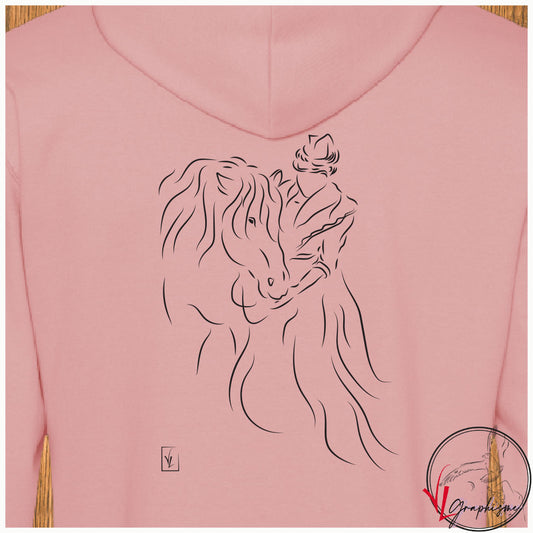 Arlésienne douceur avec un cheval Sweat personnalisé couleur rose Création VLGraphisme Virginie Linard ©