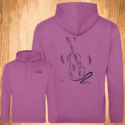 Graphisme Contrebasse Musique Sweat personnalisé couleur rose mauve Création VLGraphisme virginie Linard ©