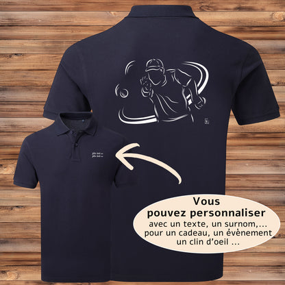 Polo homme pétanque bouliste tir personnalisable - Cadeau tireur - Virginie Linard

