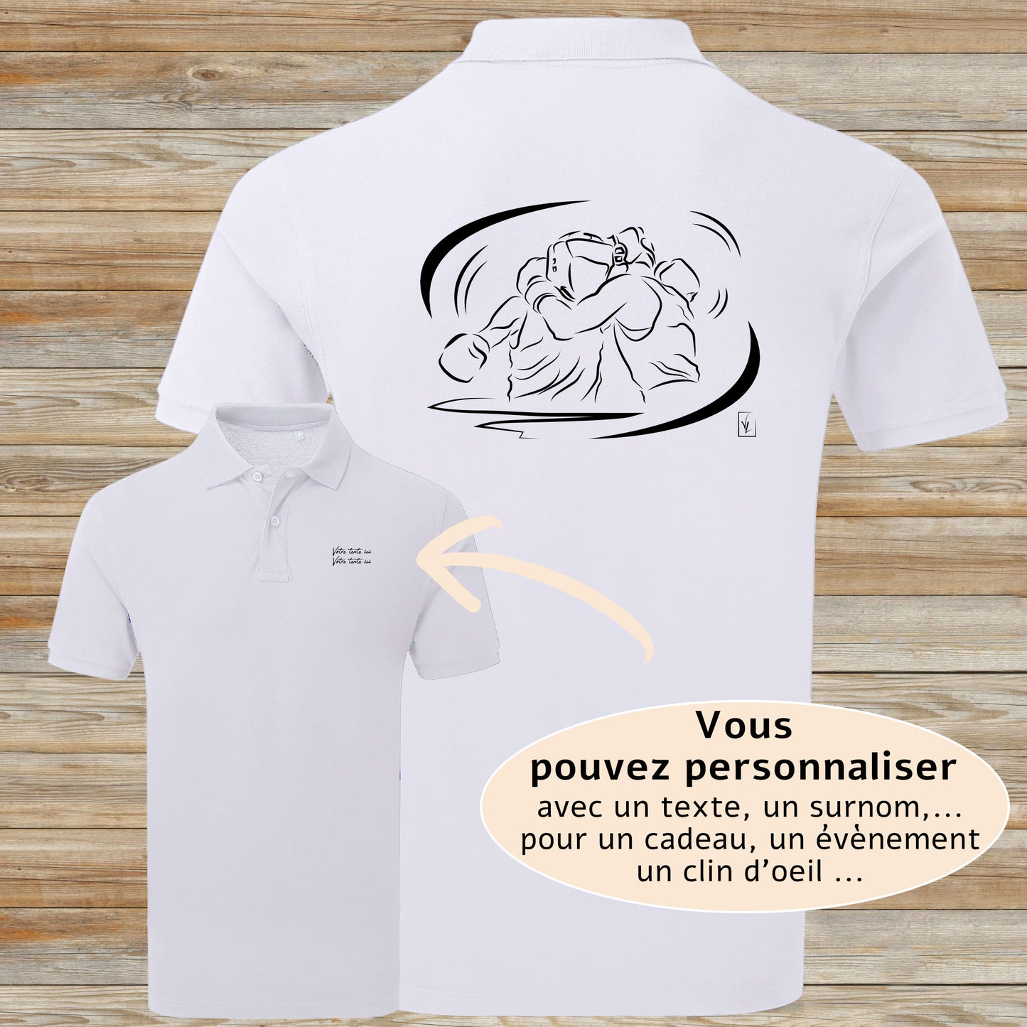 Graphisme boxe sport combat à personnaliser avec du texte Création Virginie Linard ©.